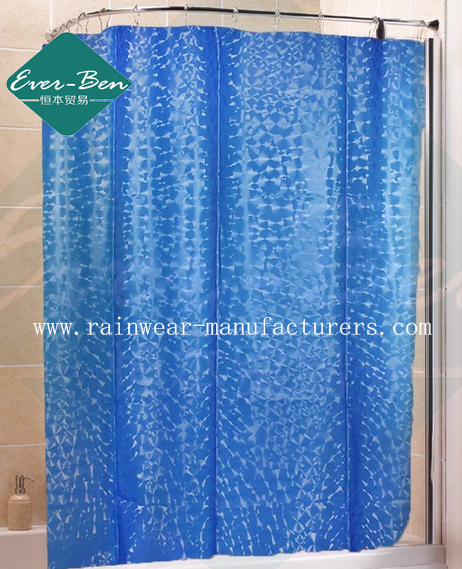 027 Blue ocean shower curtain supplier